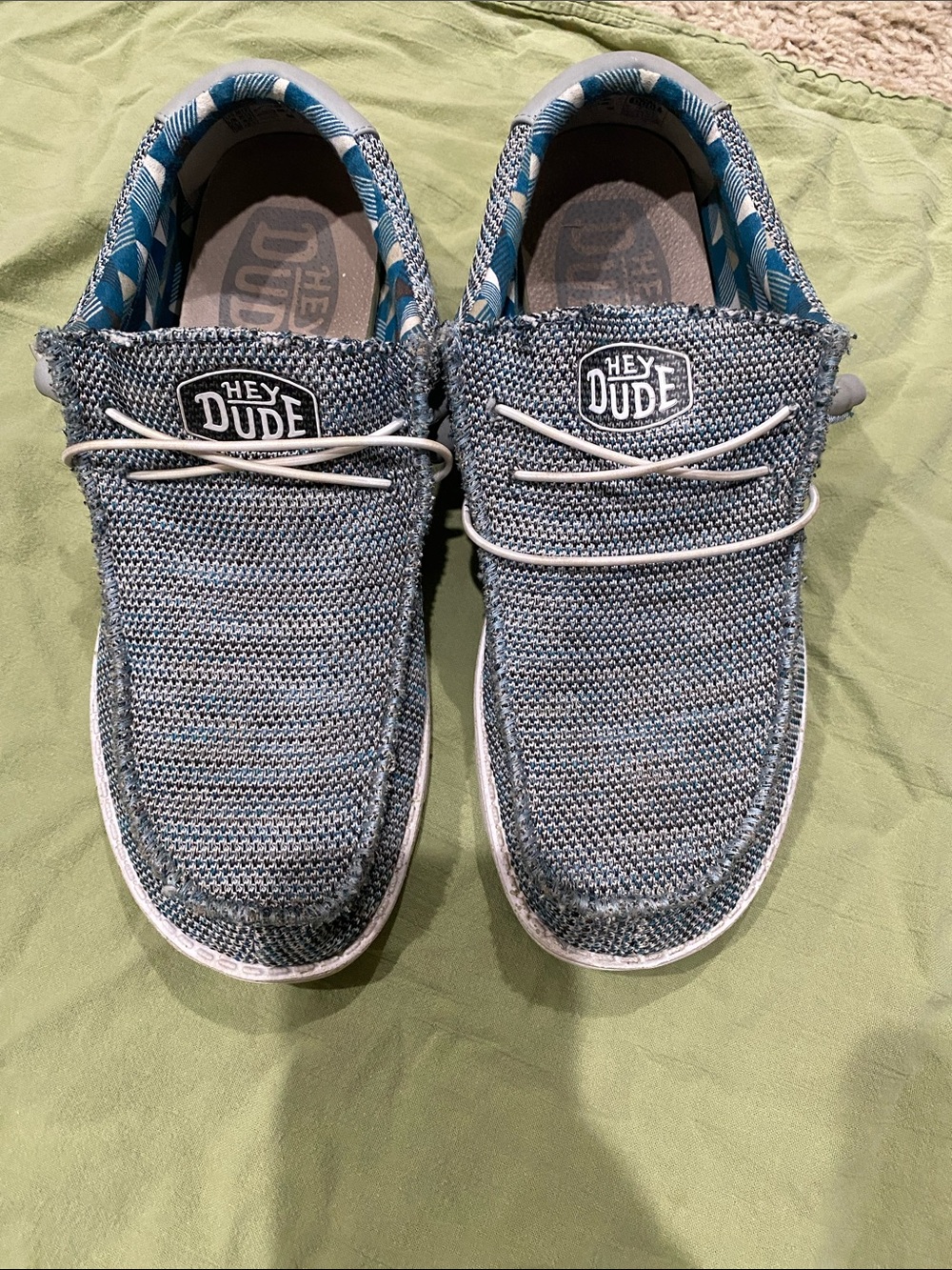 Hey Dude Men's Heathered Blue Slip-On Woven Loafers